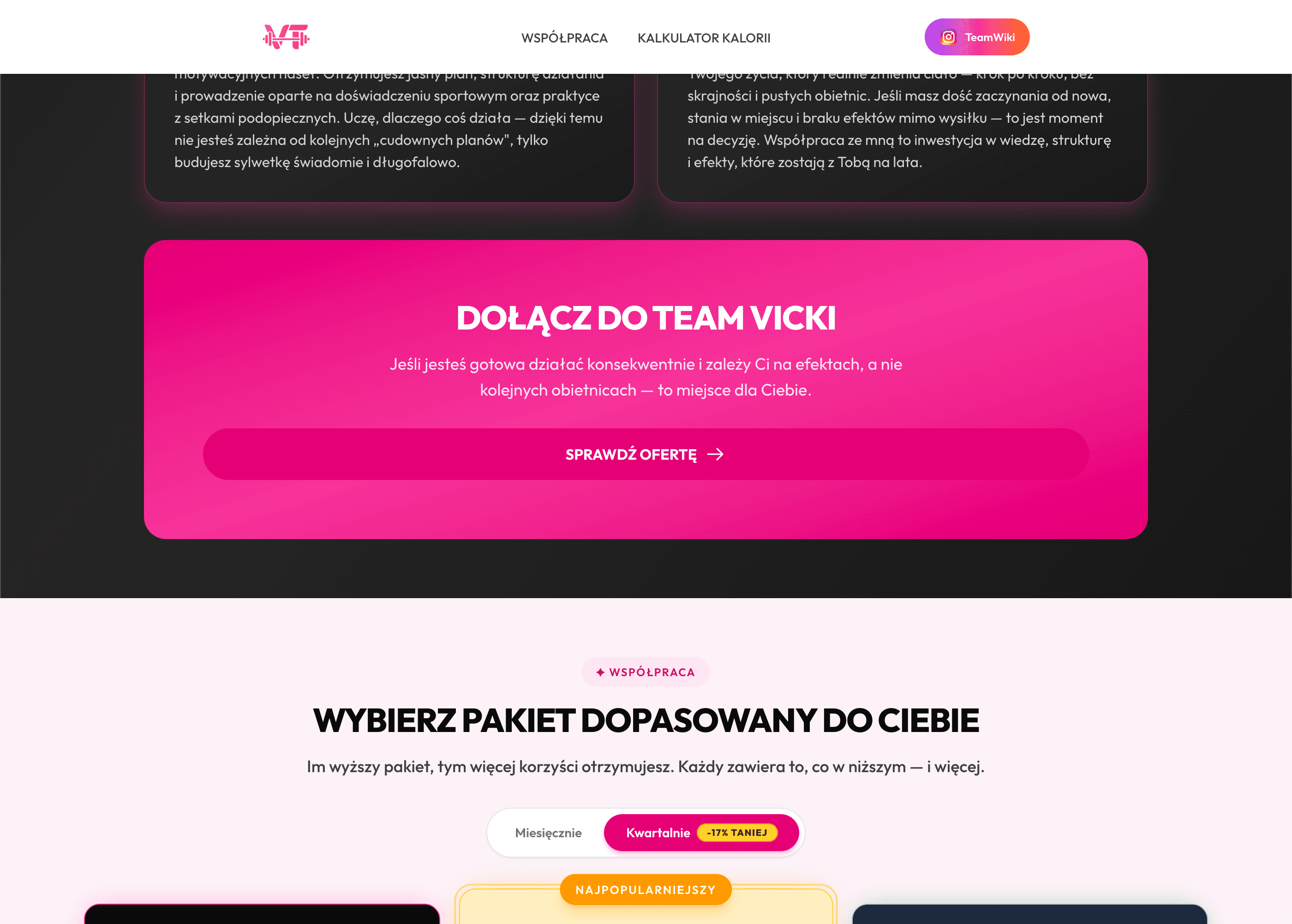 Strona internetowa teamwiki.pl