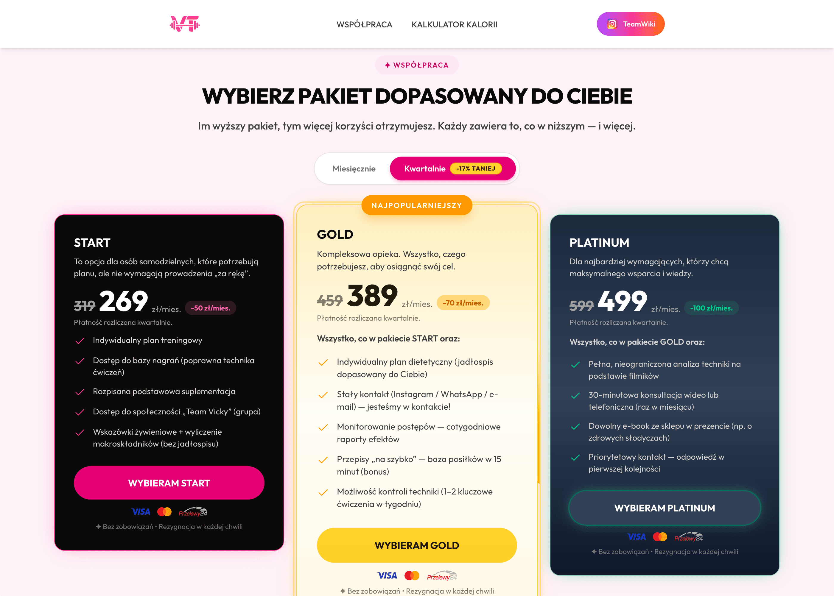 Strona internetowa teamwiki.pl