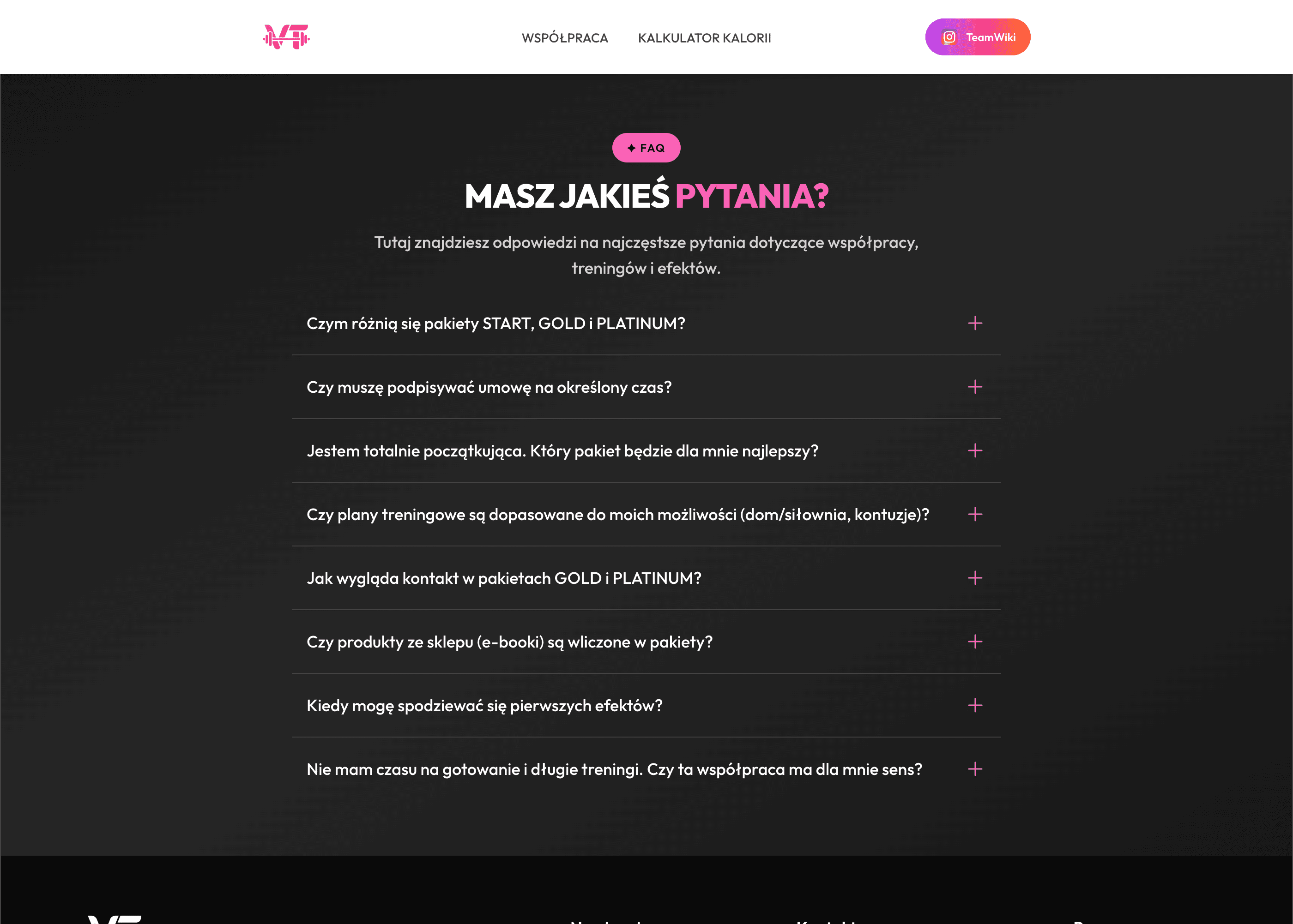 Strona internetowa teamwiki.pl